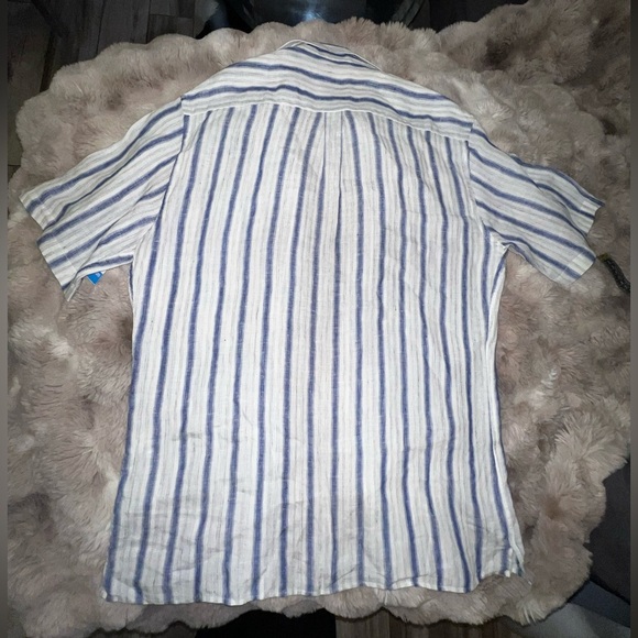 Peter Miillar Mens Button Up Shirt Short Sleeve, Medium 100% Linen - Picture 9 of 9